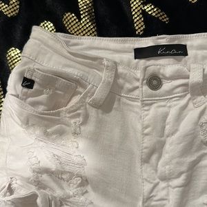 White shorts distressed